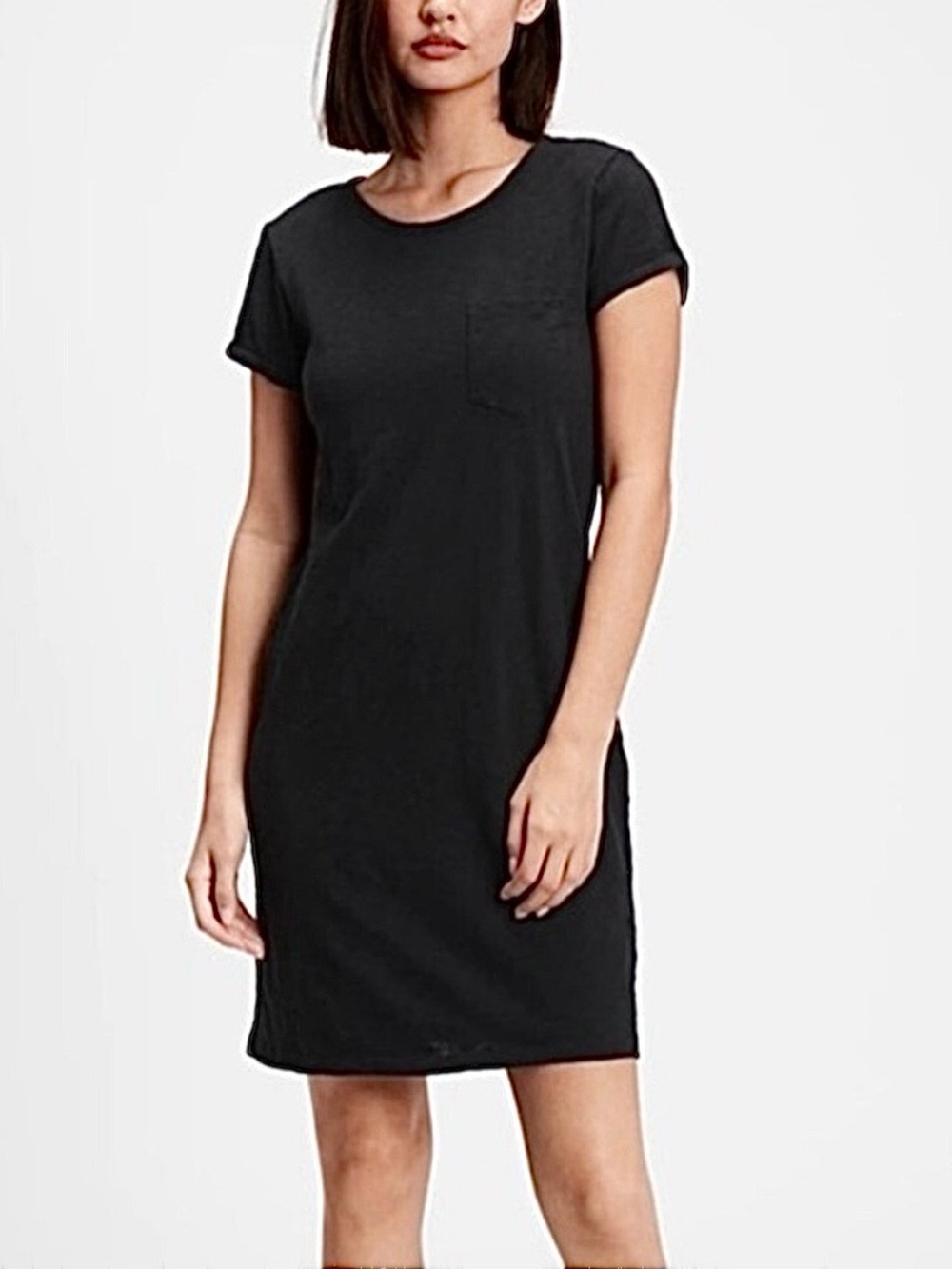 NWT Gap T Shirt‎ Dress Mini Dress Black Short Sleeves Rolled Sleeves Size Medium